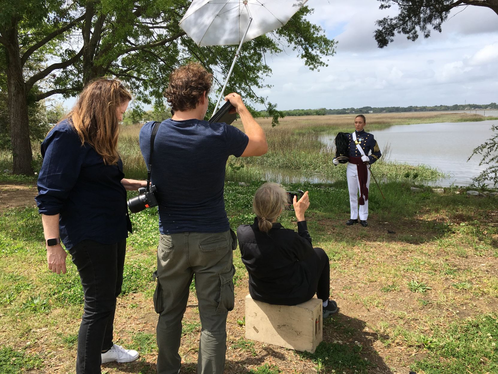 Cadet Col. Sarah Zorn being photographed by Annie Leibovitz at The Citadel April 2019.jpg